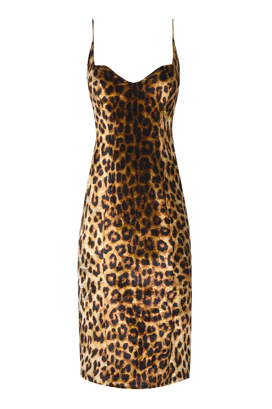 Exclusive Online Sale Leopard Velvet Midi Dress