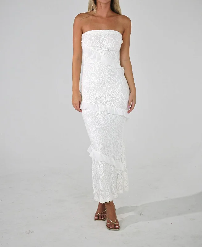 Earthy Tones Dreamland Maxi Dress In White