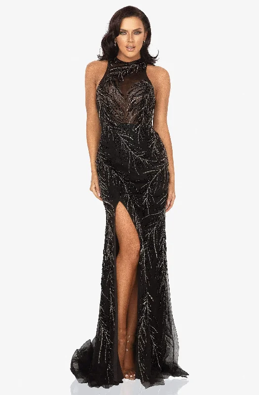 Daily Essentials Terani Couture - 2011P1058 Sequined Illusion Gown with Slit