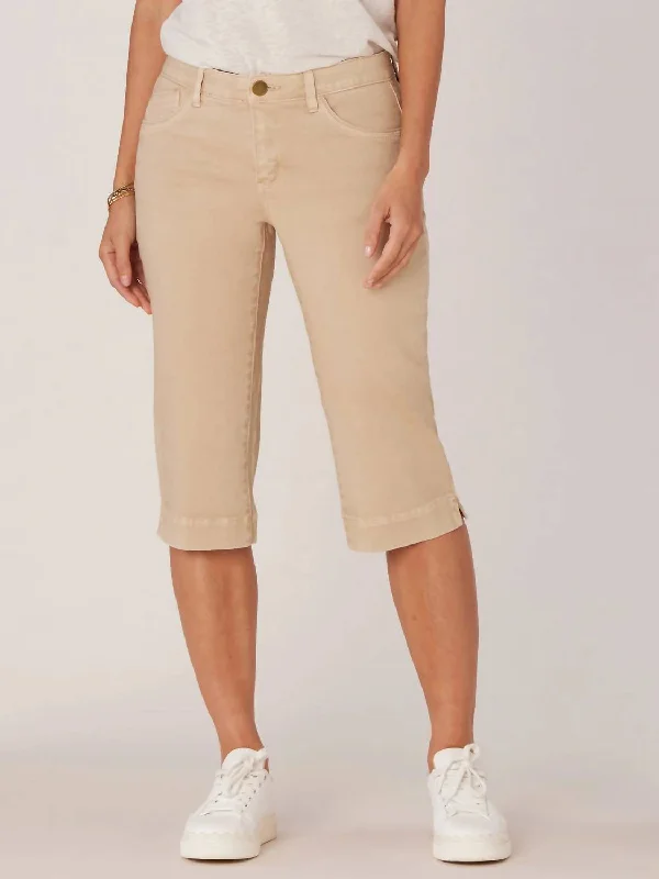 Exclusive Sale Skimmer Capri Pants In Tan