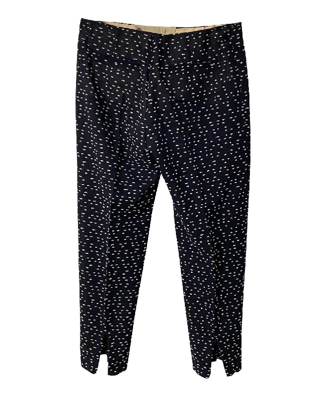 Flash Sales Chloé Pattern Trousers in Navy Blue Wool