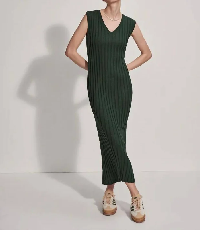 Glamorous Evening Wear Christine Knit Maxi Dress In Forest Glade