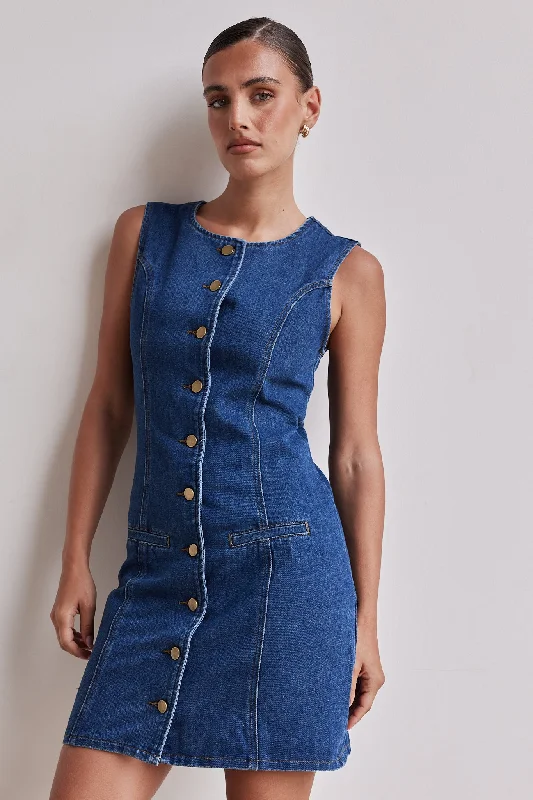 Wardrobe Refresh Vivian Denim Mini Dress (Blue)