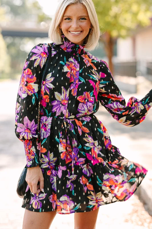 Imeless Style Fate: It's All True Black Floral Dress