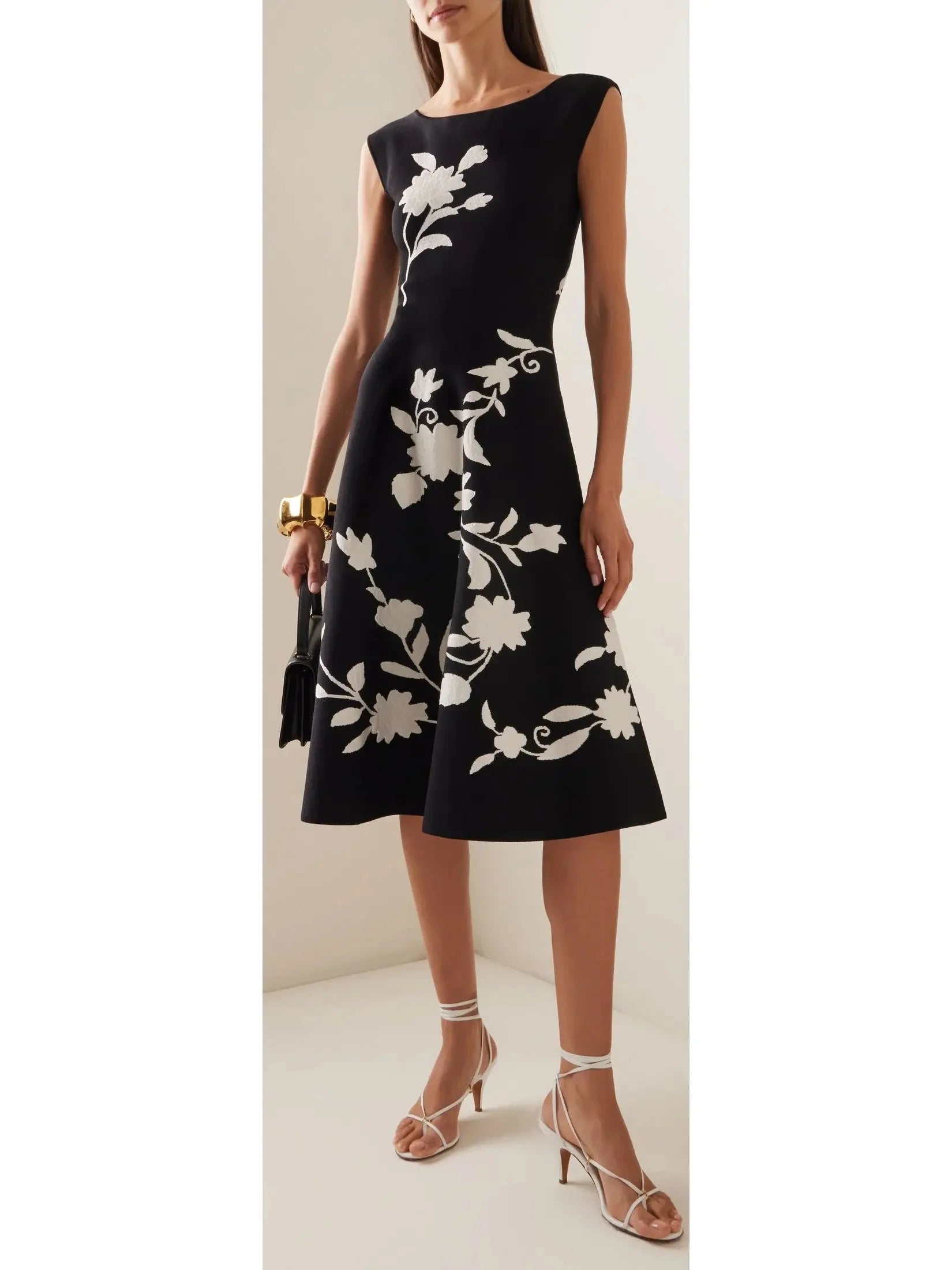 Effortless Chic Apparel Floral Knit Midi Dress