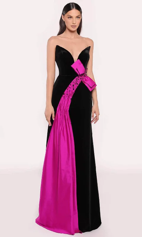 City Fashion Tarik Ediz 98794 - Two Toned Bow Gown