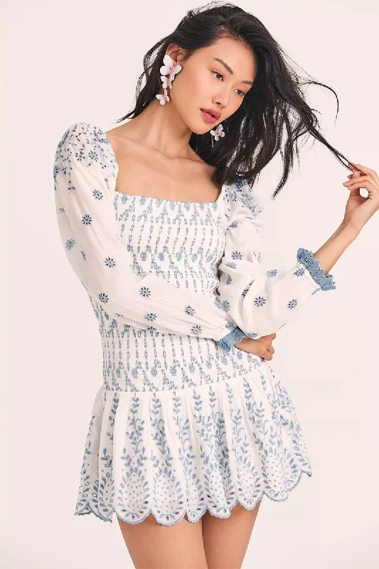 Chic Casual Style Flirty Vacay Eyelet Mini Dress