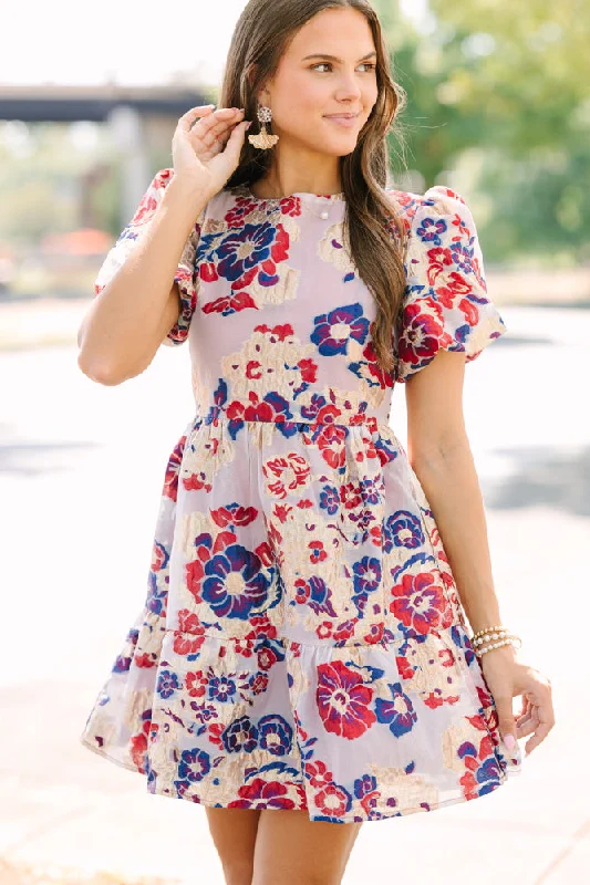 Relaxed Style All The Good Royal Blue Floral Babydoll Dress