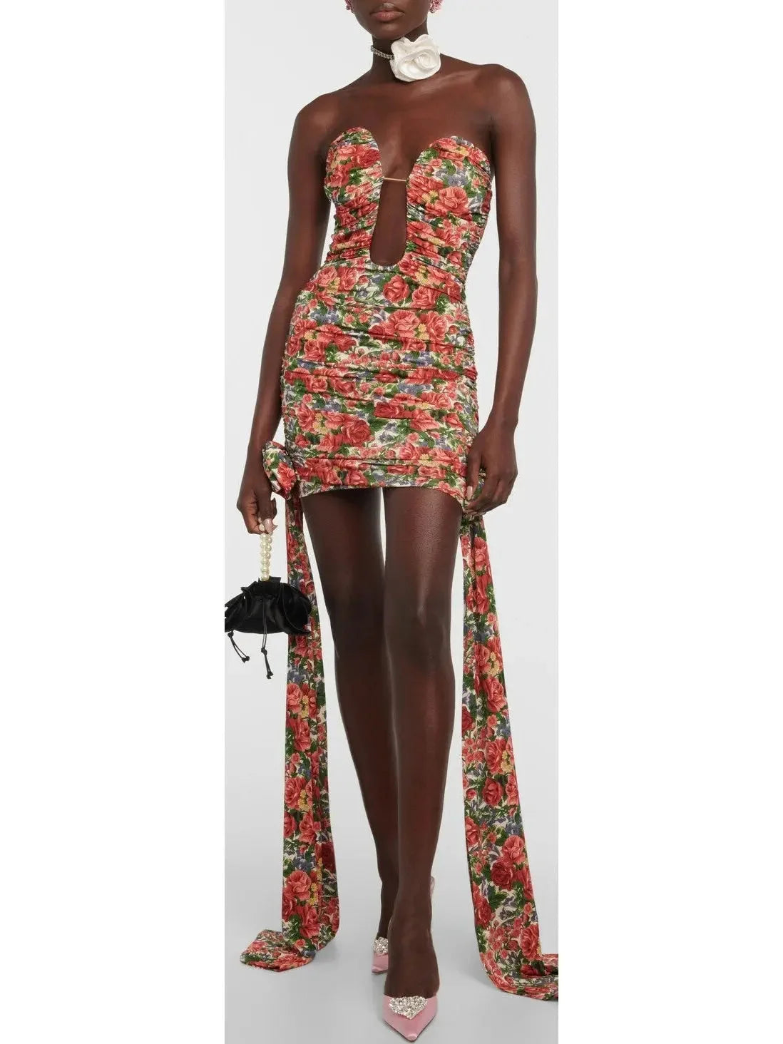 Elegant Attire For The Modern Lady Floral Ruched Mini Dress