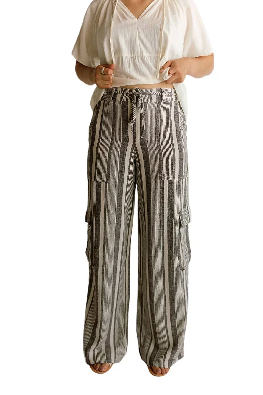 Chic Trends Unveiled Sunset Linen Pants In Striped