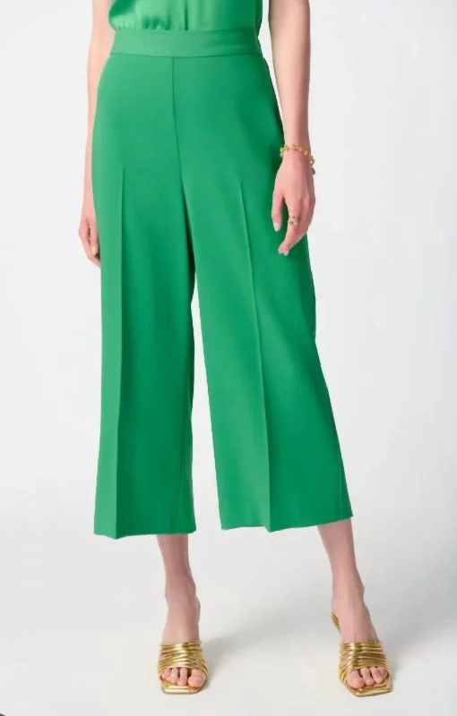 Casual Chic Pleated Wide Leg Pants In Island Green