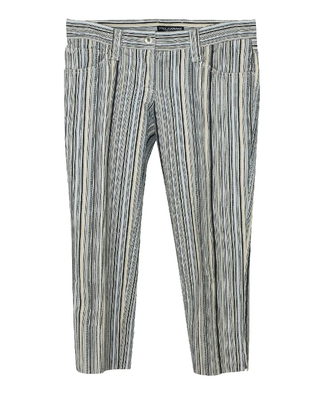 Sustainable Fashion Extravaganza Dolce & Gabbana Striped Pants In Multicolored Cotton