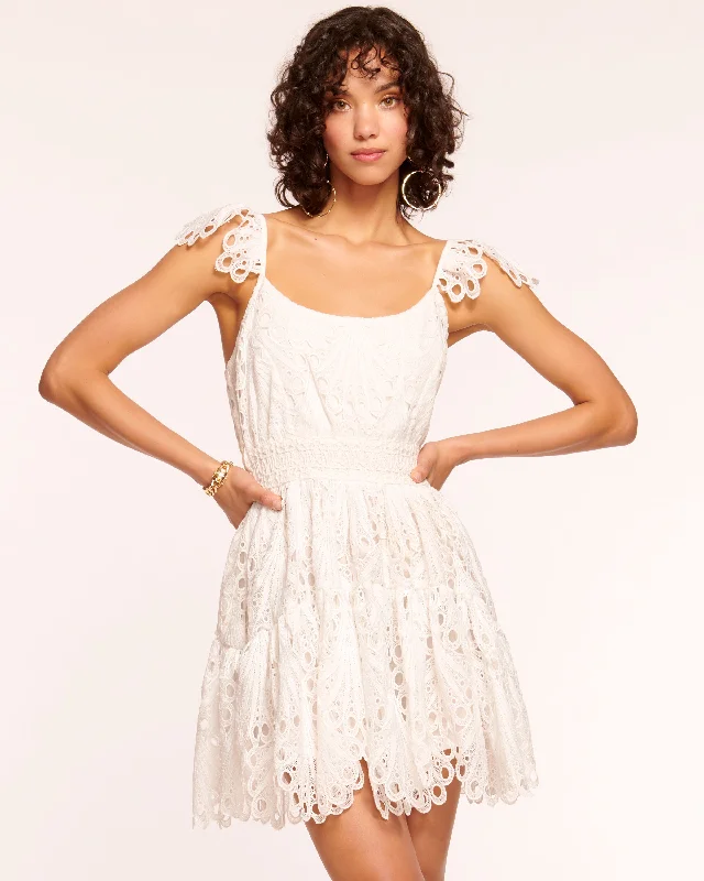 Holiday Glam Charlotte Eyelet Mini Dress