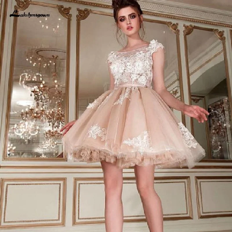 Eclectic Style Wardrobe Roycebridal Chic Champagne Short Wedding Dress Sexy Bridal Dress