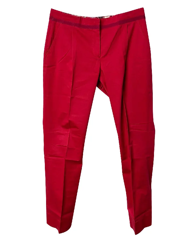 Top Deals Salvatore Ferragamo Trousers in Red Cotton