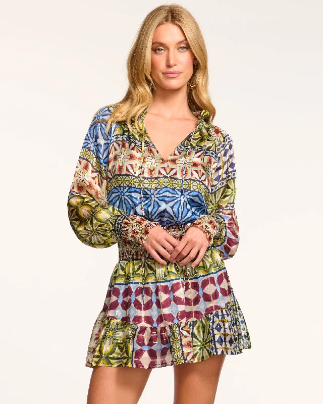 Limited Time Offers Ashalina Silk Long Sleeve Mini Dress