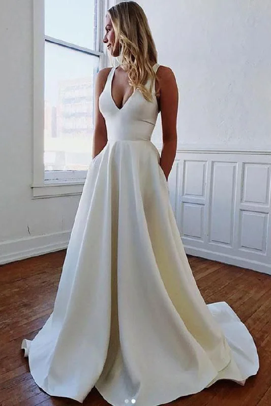 Style Beyond Borders Charming Straps Bow Sleeveless A Line Bridal Dresses Bow Back Wedding Dresses N1994