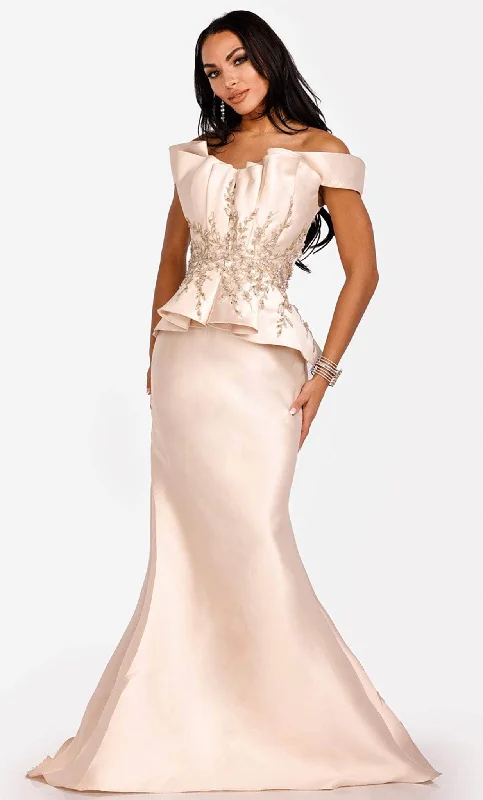 Chic Outfits Terani Couture 231E0509 - Adorned Peplum Evening Gown