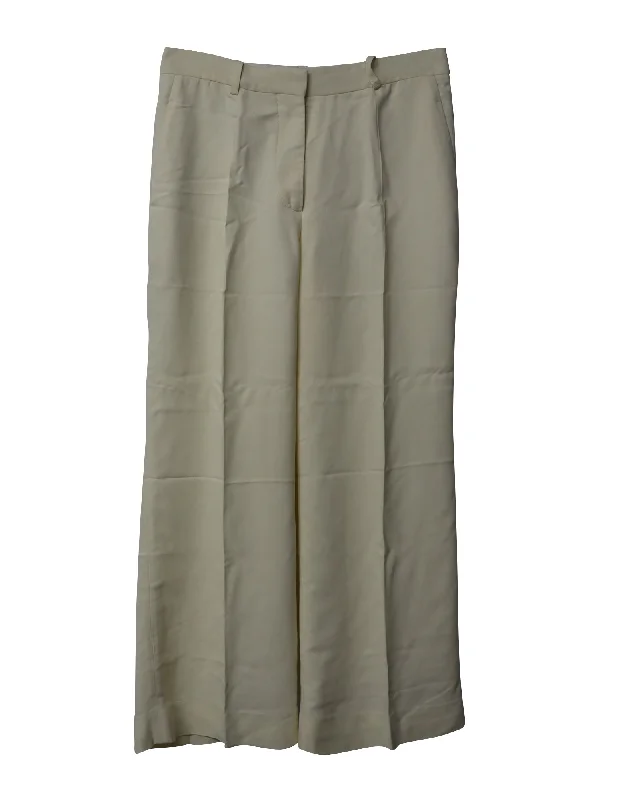 Season Offer Victoria Beckham Pleated Trousers in Cream Viscose