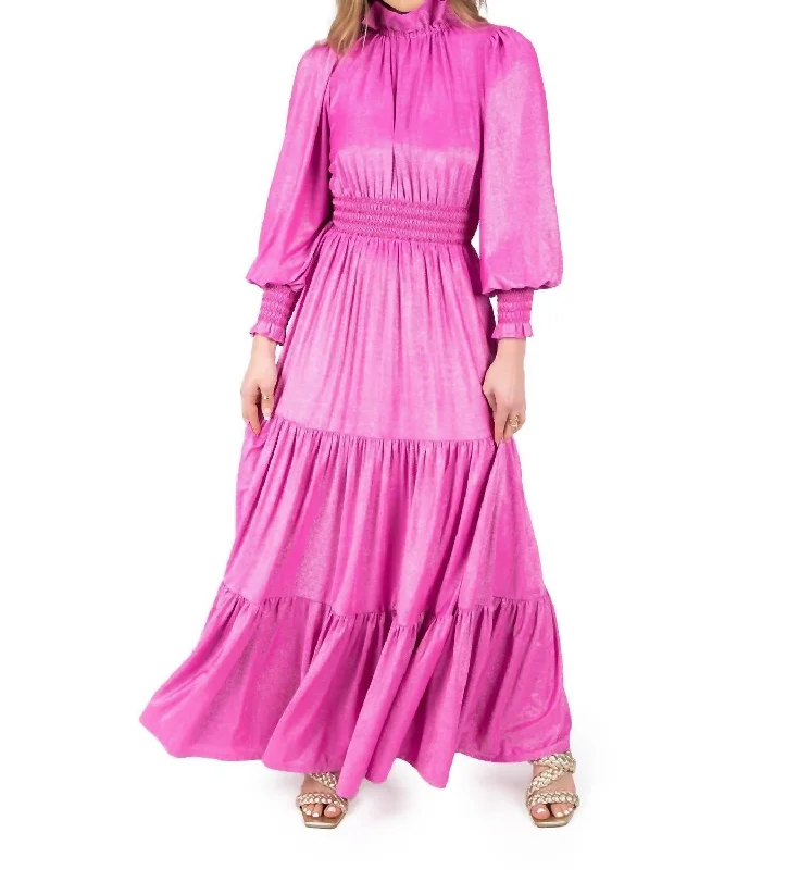 Sophisticated Style Maggie Maxi Dress In Fuchsia Fedora