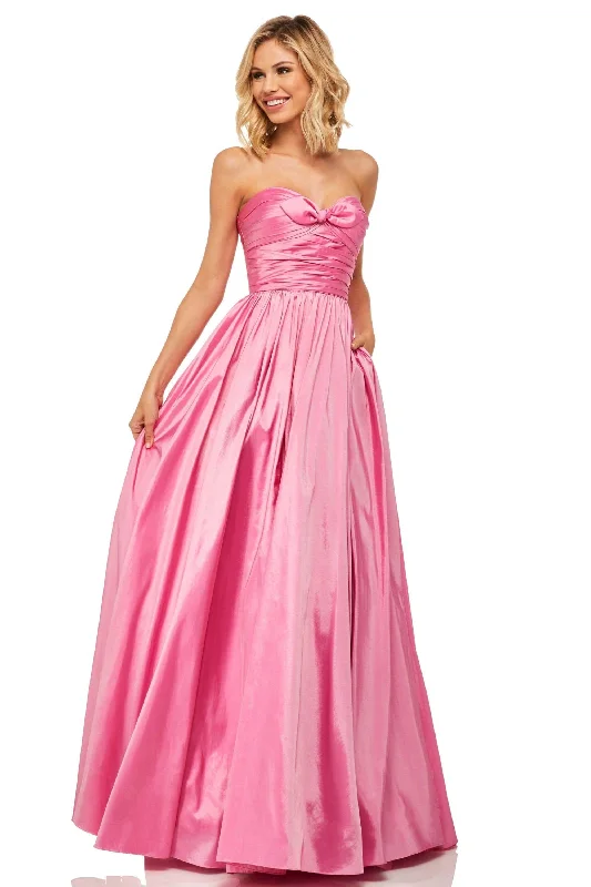 Chic Style, Always In Vogue Sherri Hill - Bow Accent Sweetheart Prom Gown 52833