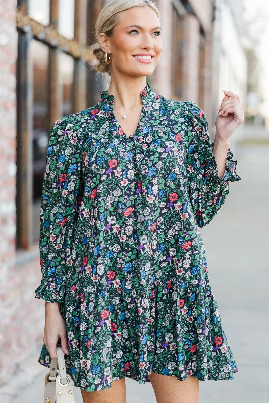 Casual Yet Stylish Separates Last Forever Black Ditsy Floral Dress