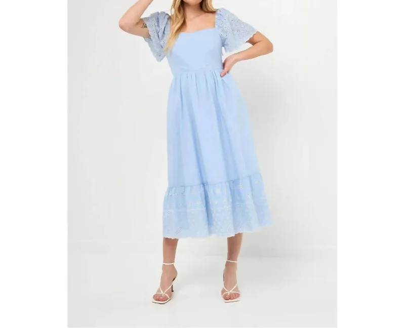 Festival Fashion Emmaline Midi Dress In Light Blue