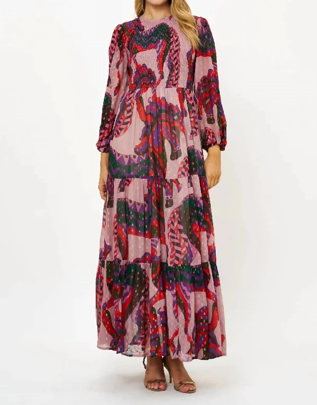 Versatile Outfits Smocked Top Maxi Dress In Arabia Crimson