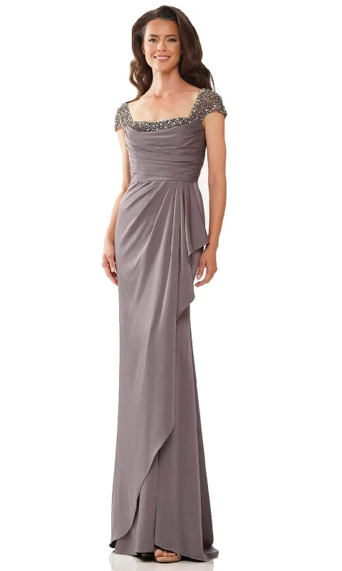 Street Style Fashion Marsoni by Colors MV1182 - Beaded Square Neck Evening Gown