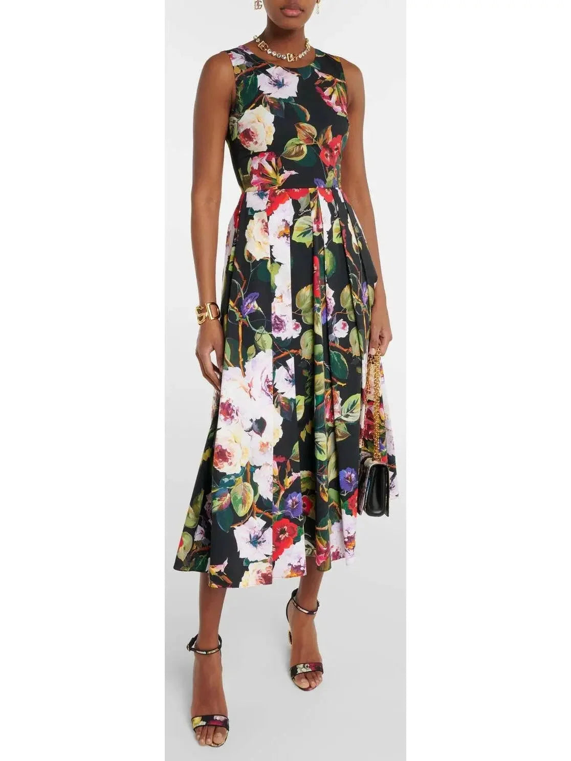 Boutique Styles Floral Cotton Midi Dress