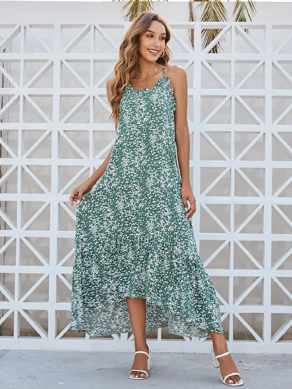 Fashion Sale Ditsy Floral Scoop Neck Midi Cami Dress