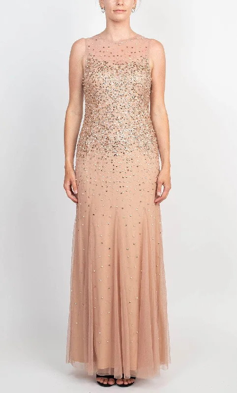 Style Revolution Adrianna Papell AP1E209164 - Illusion Sequined Sleeveless Gown