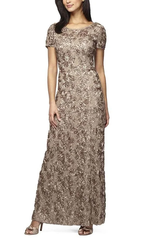 Best Sellers Alex Evenings - 112788 Soutache Lace Sequin Short Sleeve A-Line Gown