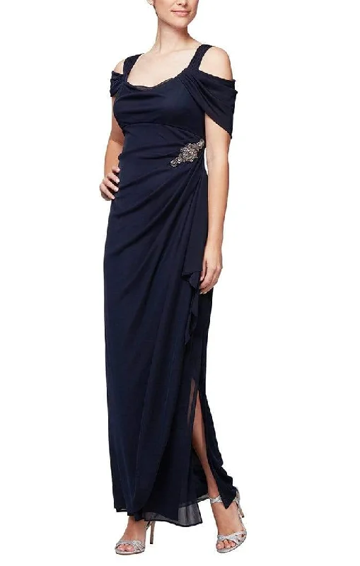 Casual Fashion Alex Evenings - 232902 Cold Shoulder Long Gown With Slit