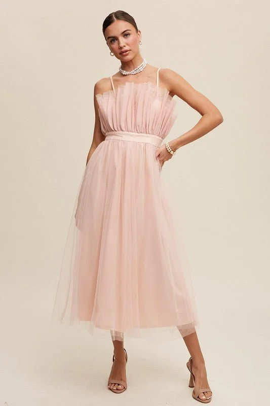 Trendsetter's Closet Frill Tulle Maxi Dress