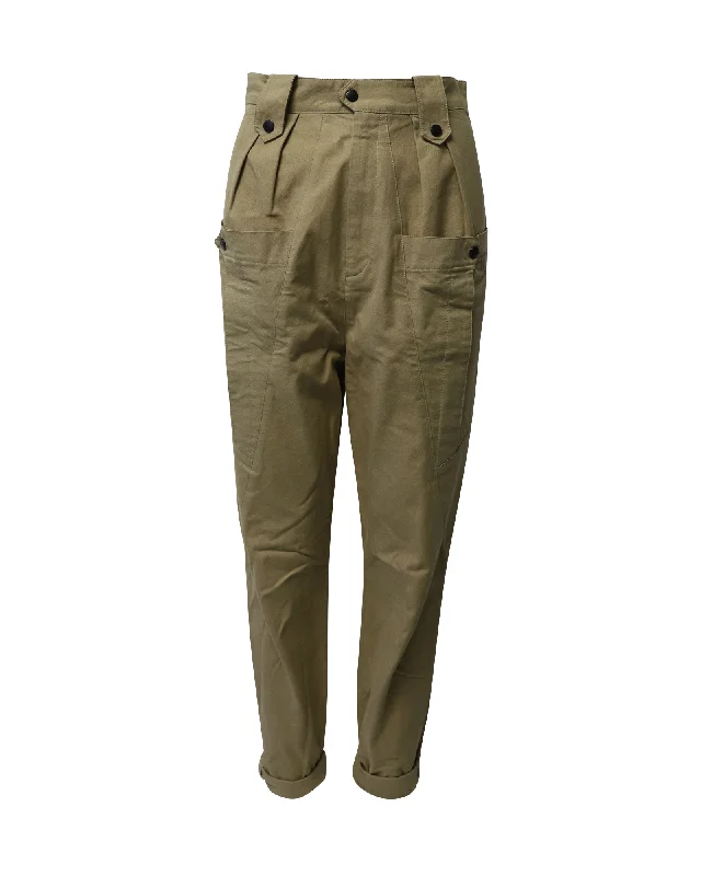 Trendy Aesthetics Isabel Marant Cargo Pants in Brown Cotton