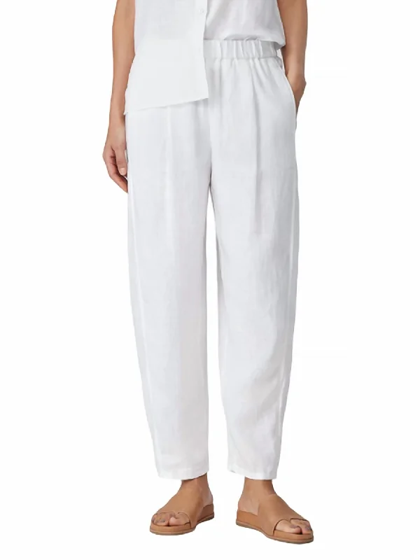 Women's Fashion Hotspots Ankle Pleated Lantern Pant In White