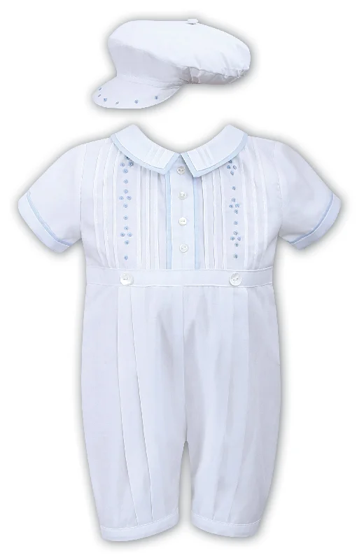 Trendy Street Style Attire Sarah Louise Boys Cotton Romper and Cap