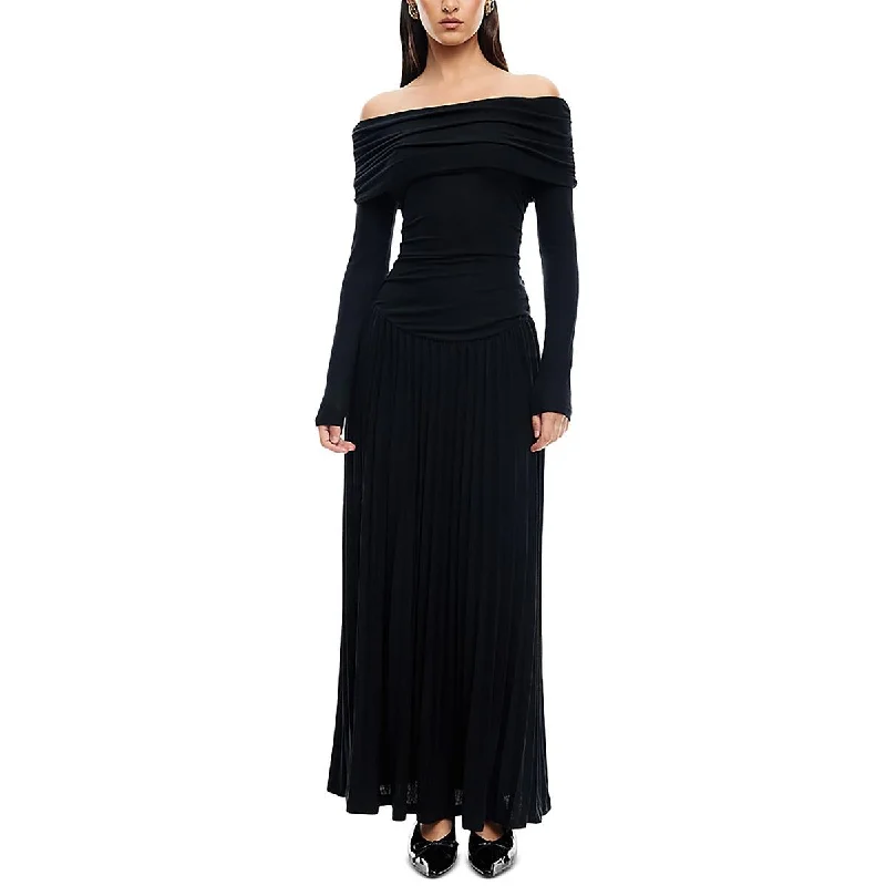 Seasonal Fashion Field Of Dreams Womens Off-The-Shoulder Long Maxi Dress