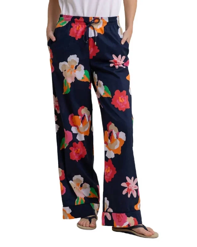 Trendsetting Threads Women's Alain Garden Splendor Pants In Blue Floral