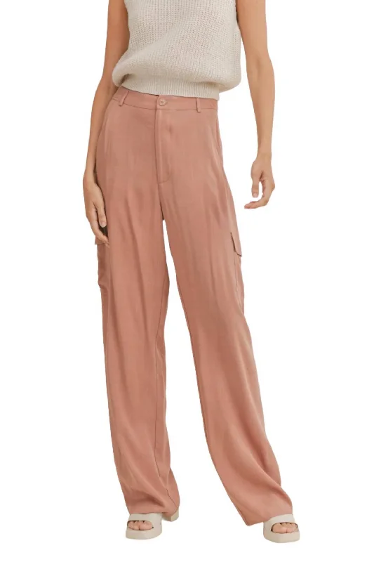 Comfort First Women's Fashion Sandstorm Cargo Pants In Clay