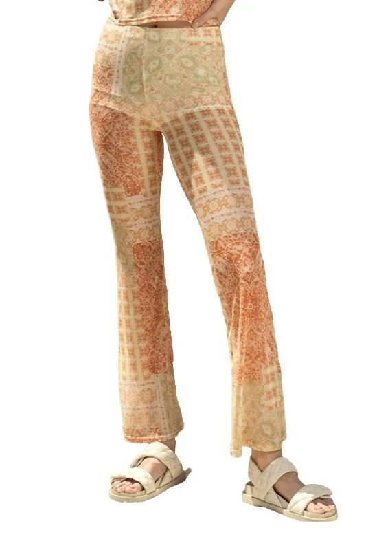 Versatile Wardrobe Essentials Coco Mesh Flare Pant In Orange