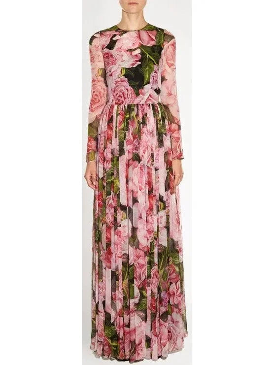 Trend Forward Threads For Her Long Floral-Print Chiffon Gown