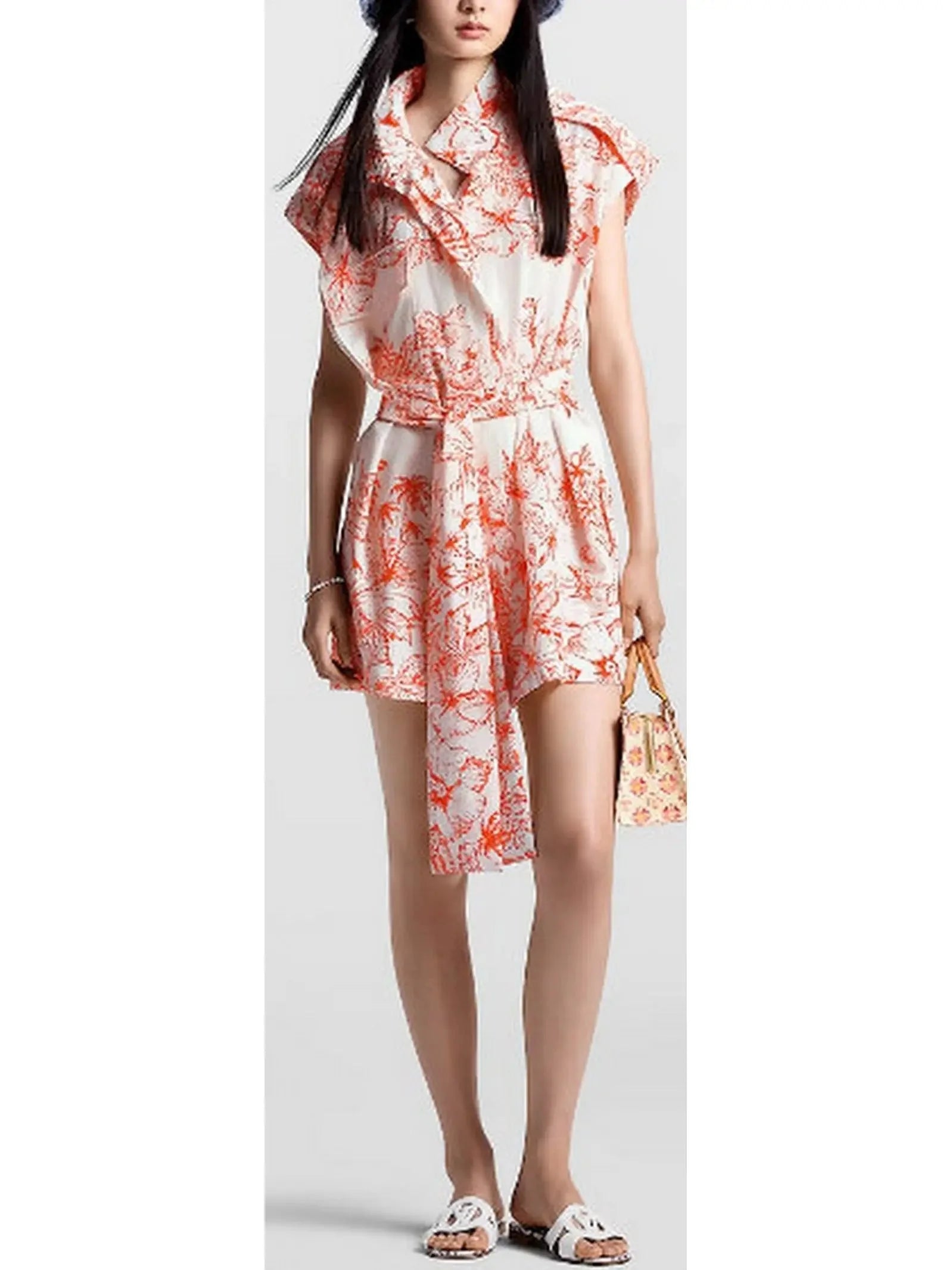 Catch Every Fashion Trend Tropical Floral Printed Mini Shirt Dress