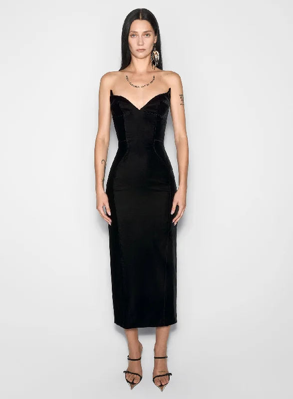 Top 10 Women's Online Clothing Stores black signature strapless velvet gown