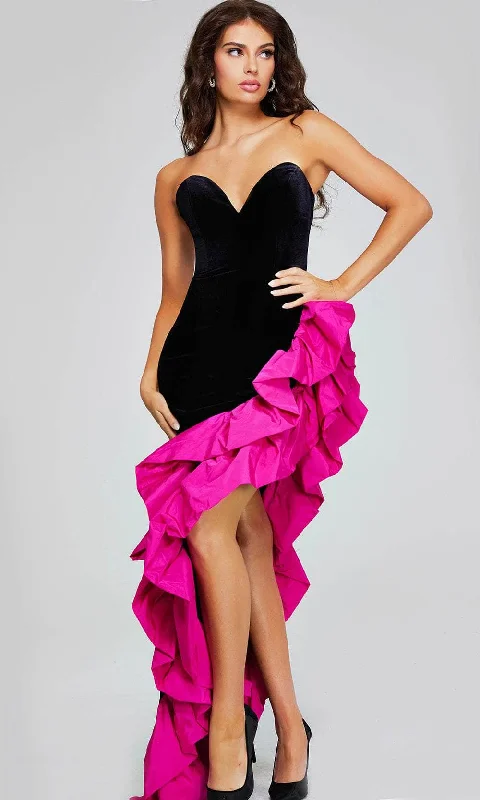 Trend Alert Jovani 39885 - Ruffled Slit Sweetheart Evening Gown