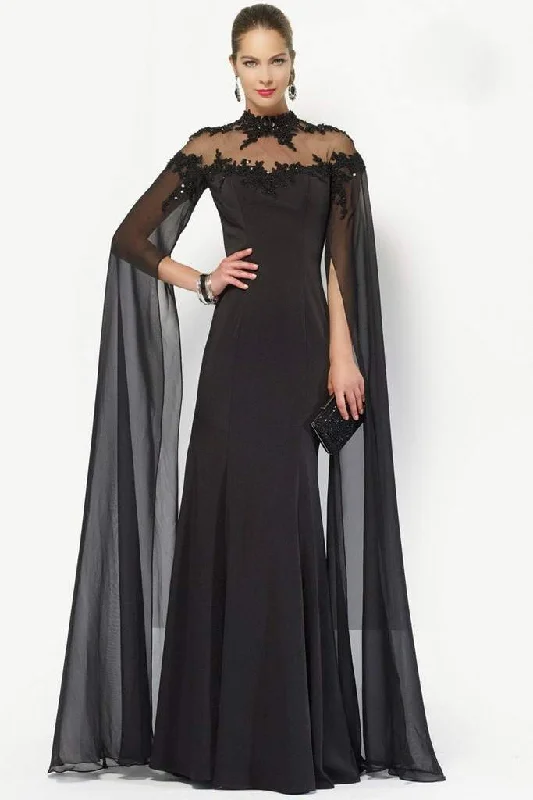 Flash Sale, Don't Miss Alyce Paris - 27173 lace Applique Chiffon Gown with Long Flowy Sleeves