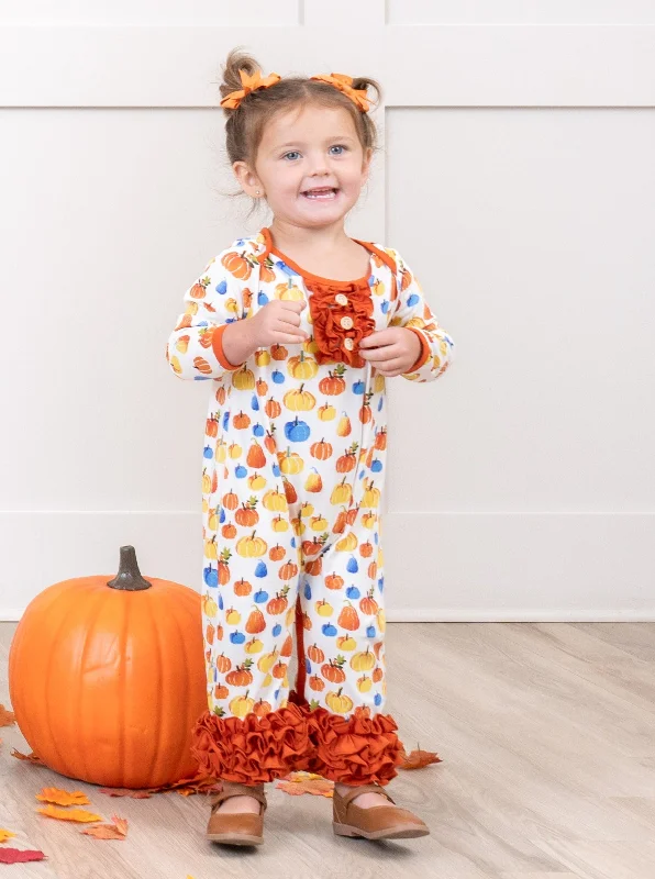 Trendy Outfits For Girls Party Pumpkins Icing Ruffle Romper