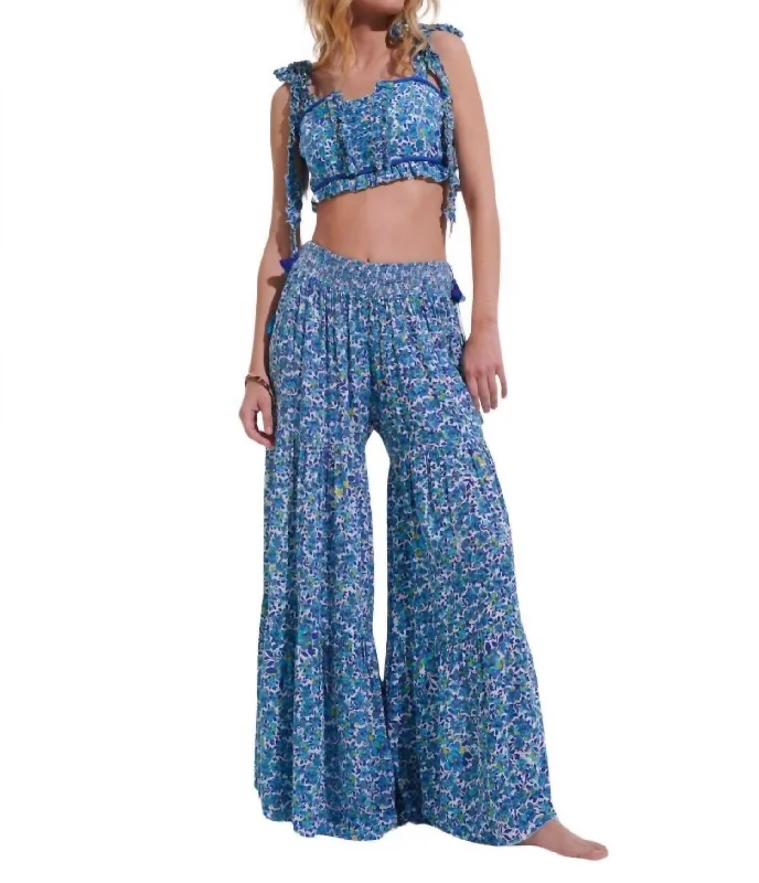 Pastel Styles Soledad Pant In Blue Ocean