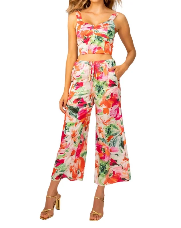 Trendy Attire For Her Alora Pants In Pink/red Multi